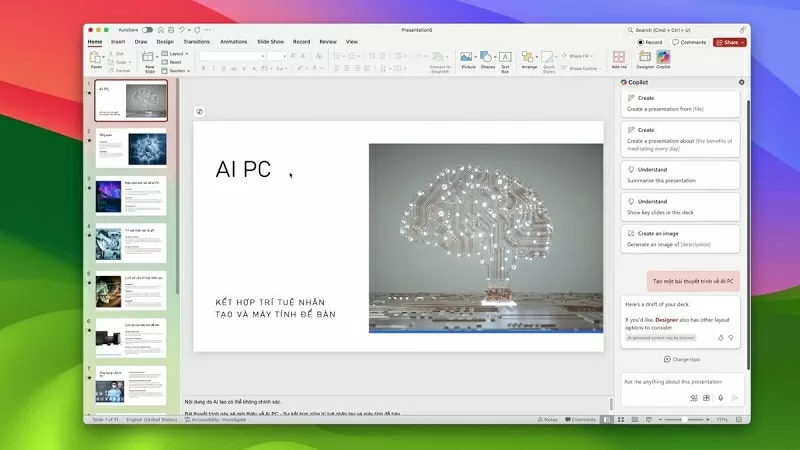 Copilot sẽ tạo một bản trình bày Copilot sẽ tạo một bản trình bày