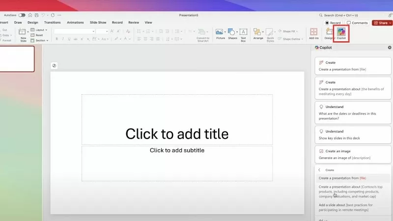 Nhấn chọn Copilot