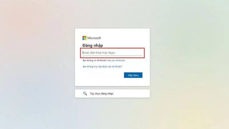 Đăng nhập tài khoản Microsoft 365