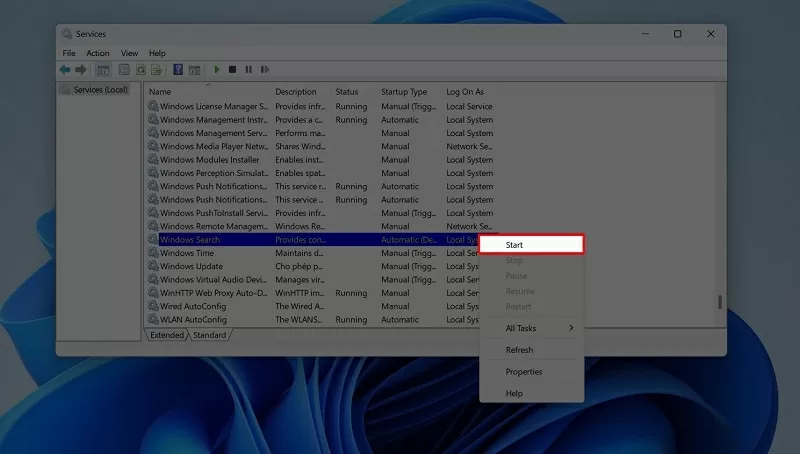 Chọn nút Restart Chọn nút Restart