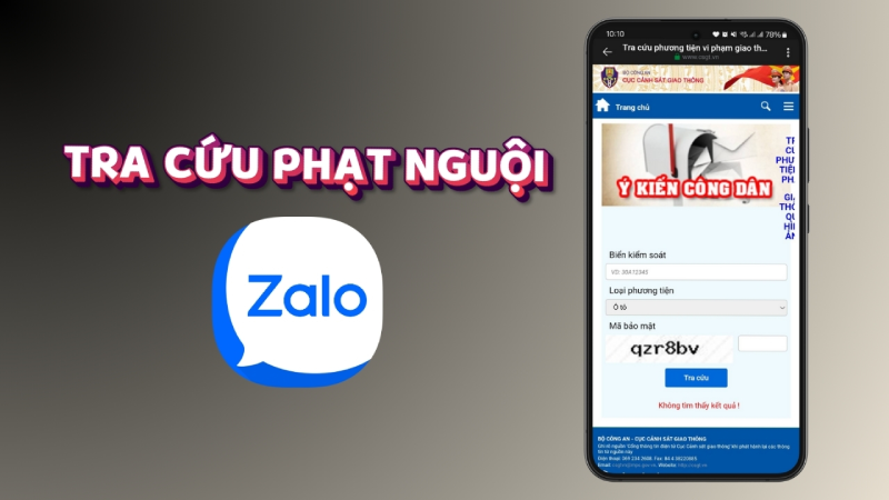 Tra cứu phạt nguội và nộp phạt hành chính online qua Zalo