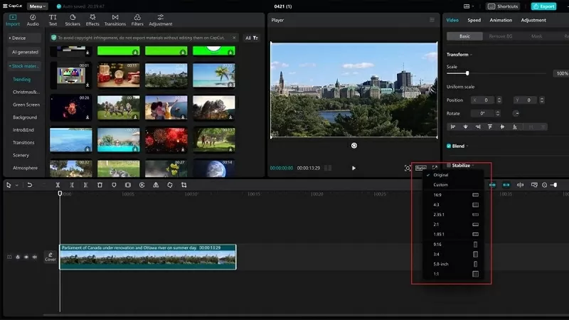 Tìm mục Tỷ lệ trên thanh công cụ và chọn tỉ lệ phù hợp