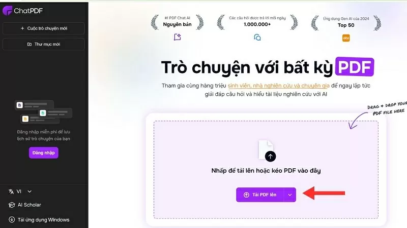 Chọn mục Tải PDF lên Chọn mục Tải PDF lên