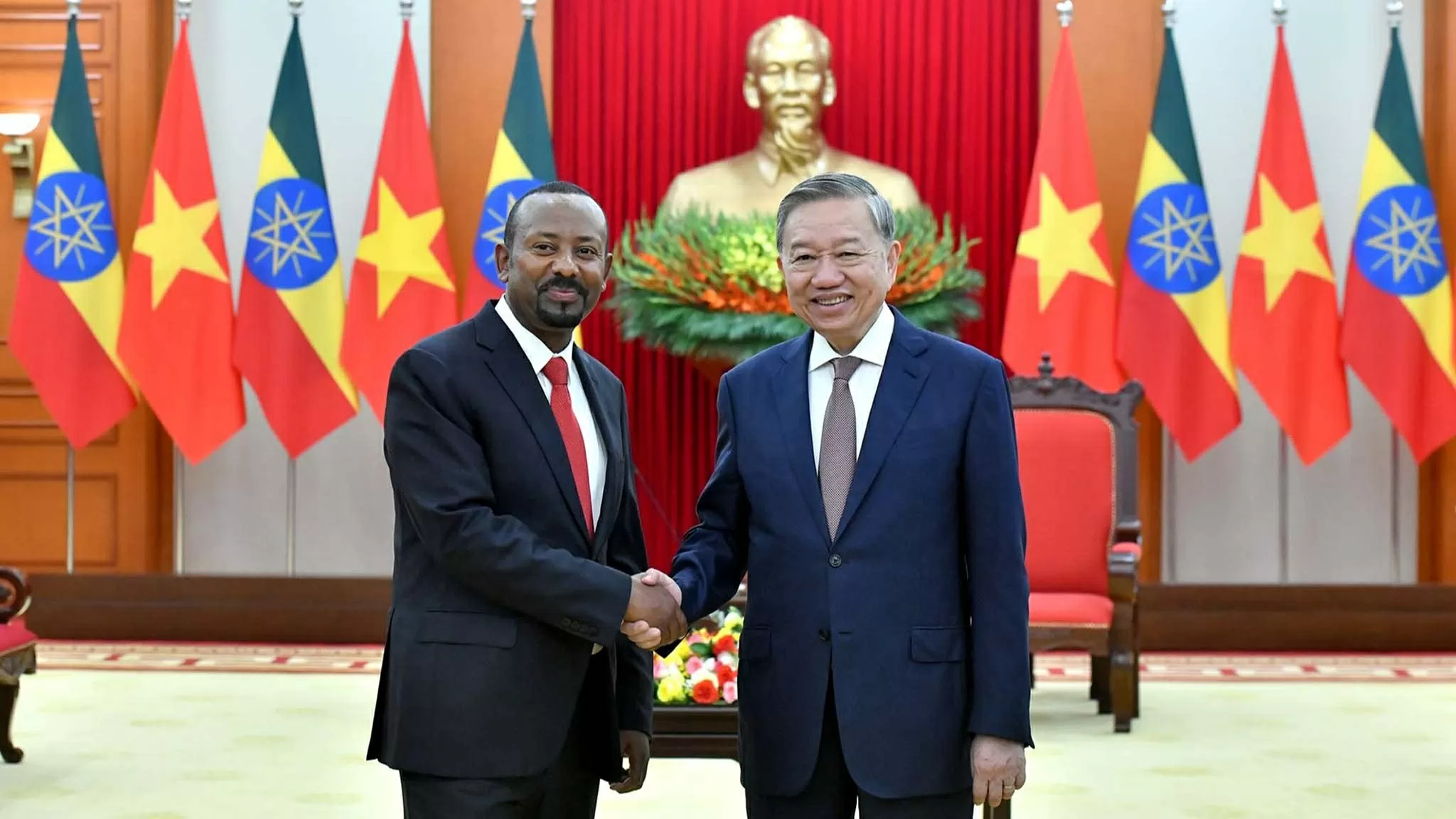 Tổng Bí thư Tô Lâm tiếp Thủ tướng Cộng hòa Dân chủ Liên bang Ethiopia