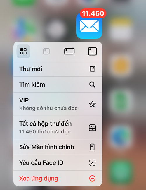 Bật danh sách hành động nhanh khi nhấn giữ ứng dụng Bật danh sách hành động nhanh khi nhấn giữ ứng dụng