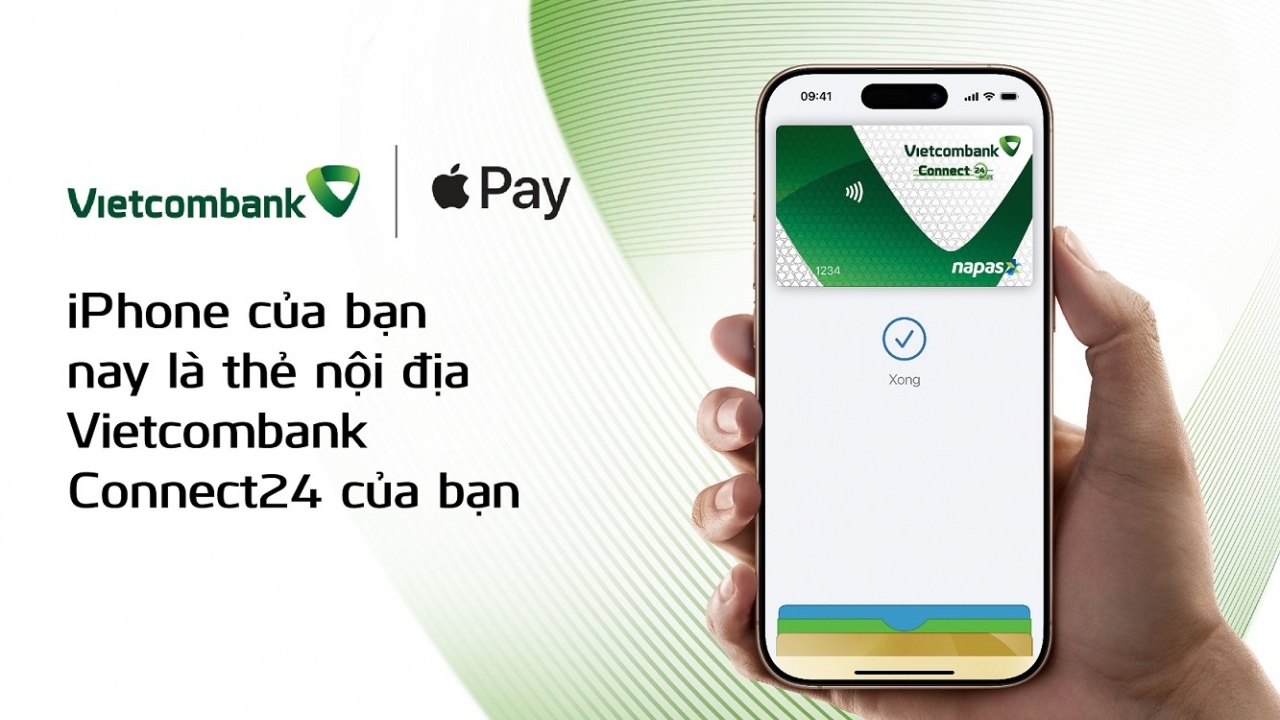 Vietcombank giới thiệu Apple Pay đến chủ thẻ nội địa Vietcombank Connect24 - phương thức thanh toán dễ dàng và an toàn hơn