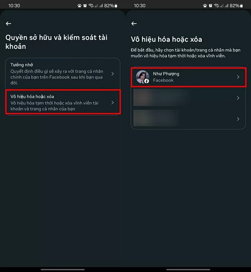 Chọn vô hiệu hóa