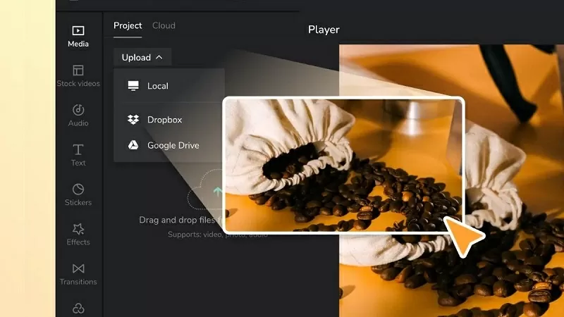 Chọn New project và Import