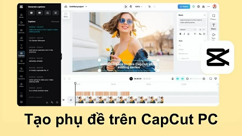 Tạo phụ đề tiếng Việt trên CapCut PC