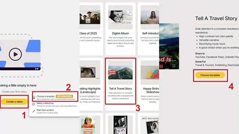 Chọn kiểu video bạn muốn