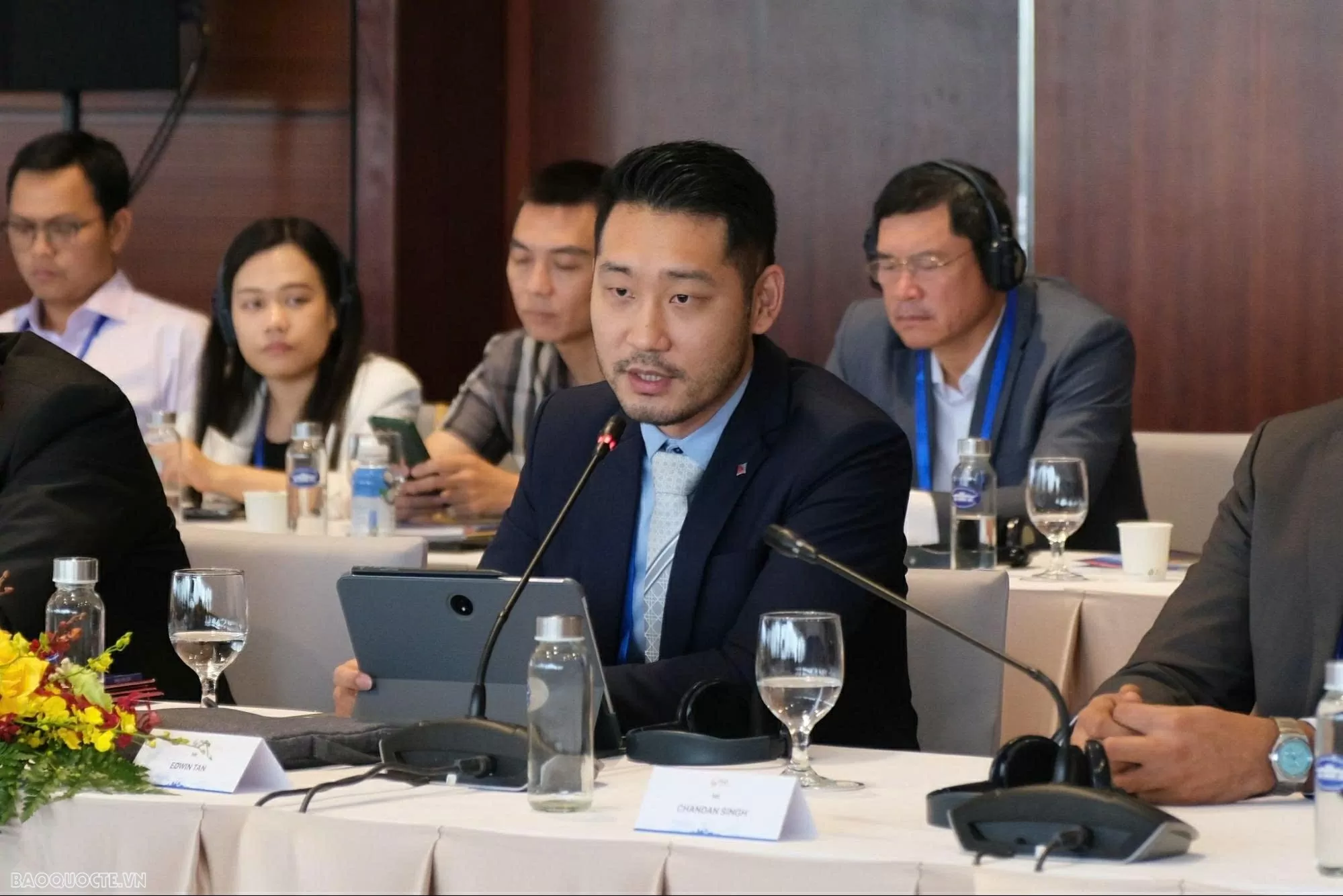 Ông Edwin Tan nhấn mạnh Frasers Việt Nam cam kết trung tính carbon và tạo giá trị bền vững cho con người, hành tinh và xã hội. (Ảnh: Bích Quyên)