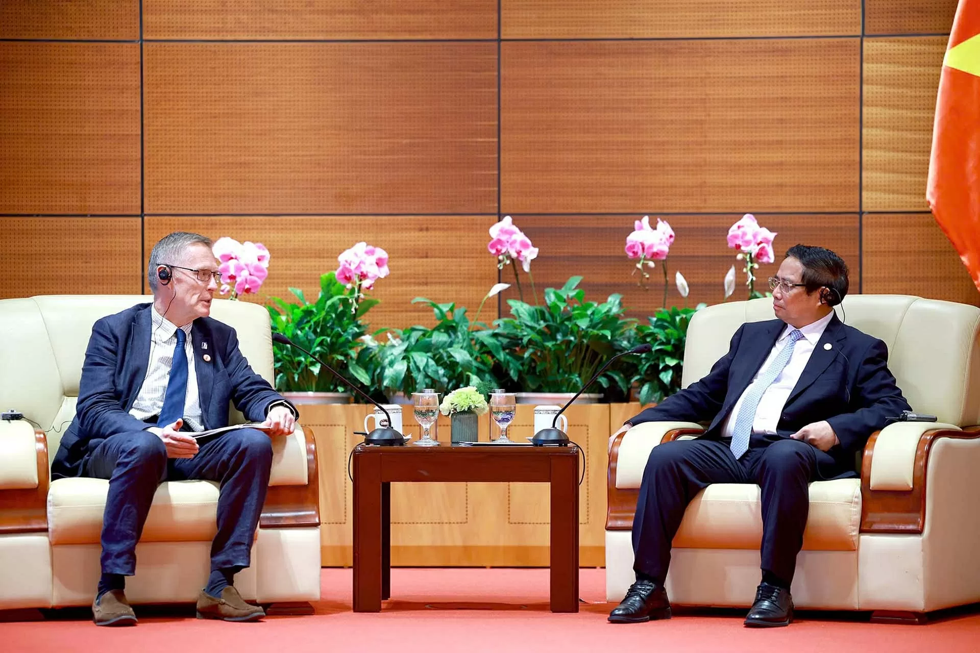 Thủ tướng Phạm Minh Chính tiếp ông Donal Brown, Phó Chủ tịch IFAD. (Nguồn: VGP) Thủ tướng Phạm Minh Chính tiếp ông Donal Brown, Phó Chủ tịch IFAD. (Nguồn: VGP)