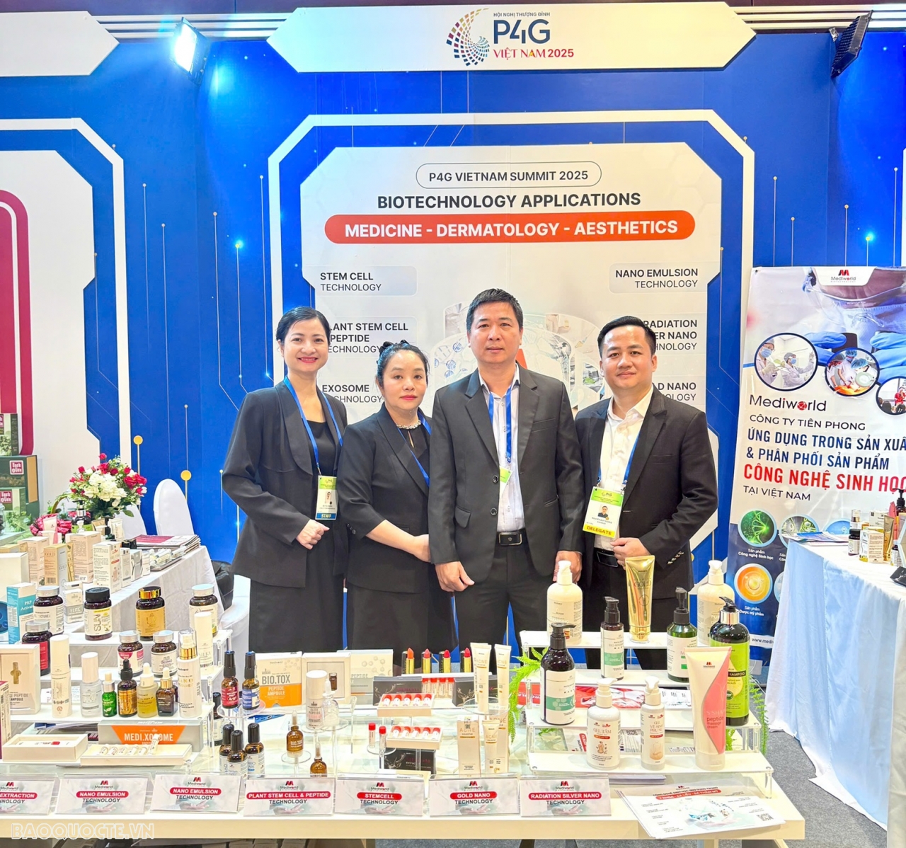 Các gian hàng của doanh nghiệp tại Triển lãm Tăng trưởng xanh P4G. (Ảnh: Tống Thoan)