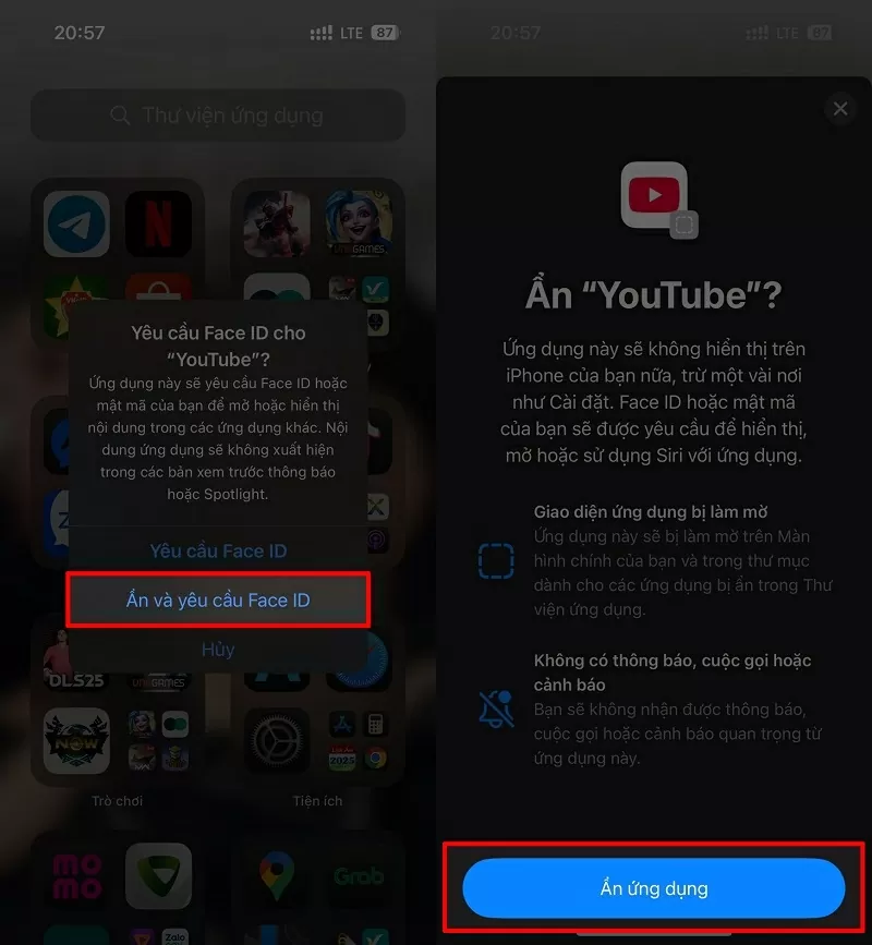 Chọn Ẩn ứng dụng