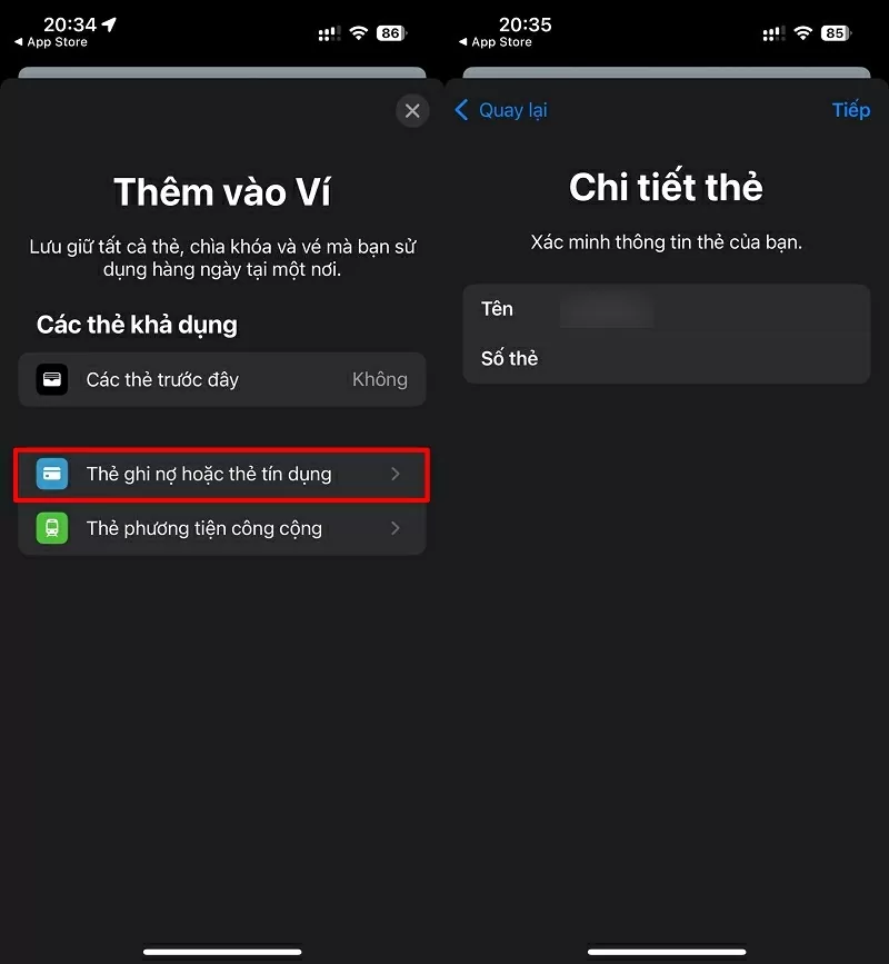 Nhấn chọn vào mục Thêm thẻ