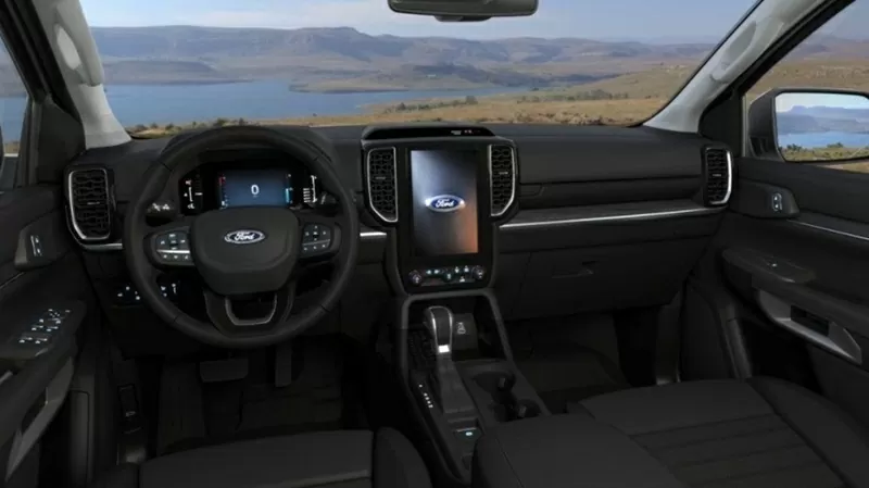 Khoang nội thất của Ford Everest Sport SE nổi bật với loạt trang bị hiện đại