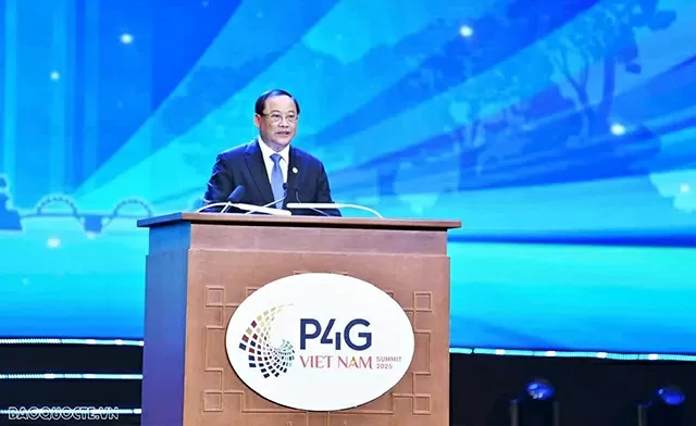 Thủ tướng Lào Sonexay Siphandone phát biểu tại Lễ khai mạc Hội nghị ngày 16/4.