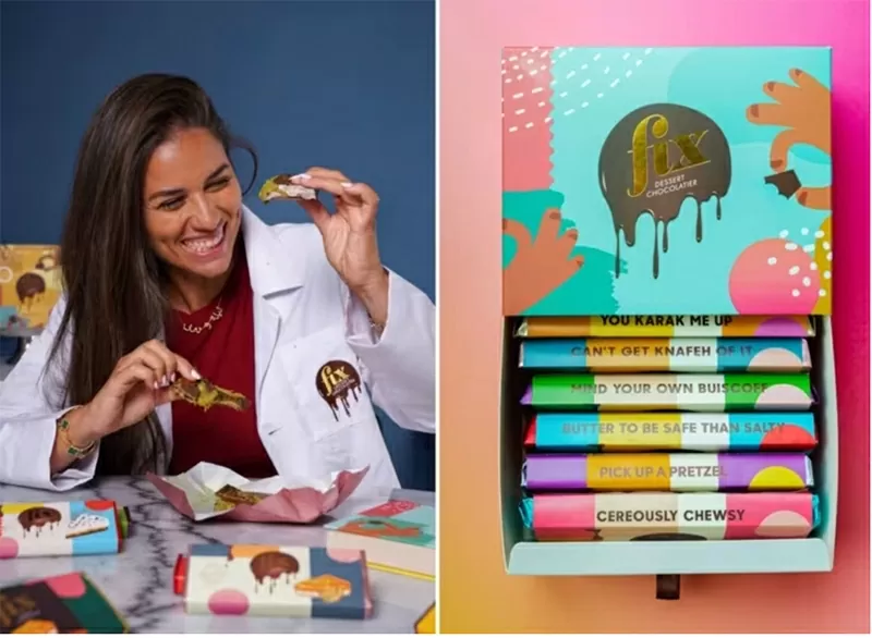 Hamouda cho biết có thời điểm, 30.000 khách hàng đã cố gắng mua thanh FIX thông qua dịch vụ giao đồ ăn Deliveroo tại Dubai và Abu Dhabi. Bà cho biết hiện công ty bán được vài nghìn thanh mỗi tuần. (Ảnh nguồn do FIX Dessert Chocolatier, Deliveroo cung cấp)