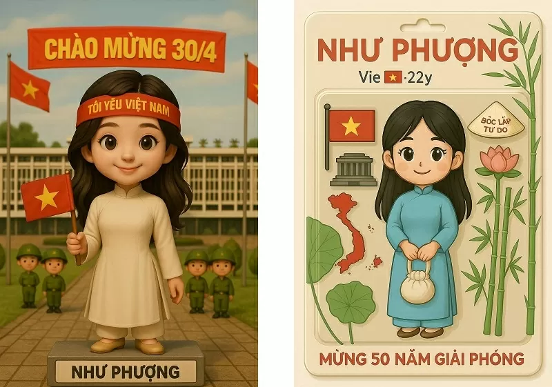 Tạo hình thẻ/mô hình đồ chơi mừng 30/4