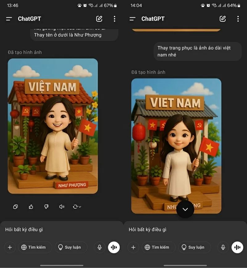 Nhập thêm câu lệnh để chỉnh sửa