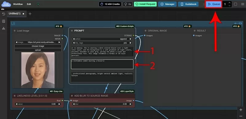 Nhập dữ liệu và nhấn vào nút Queue Nhập dữ liệu và nhấn vào nút Queue