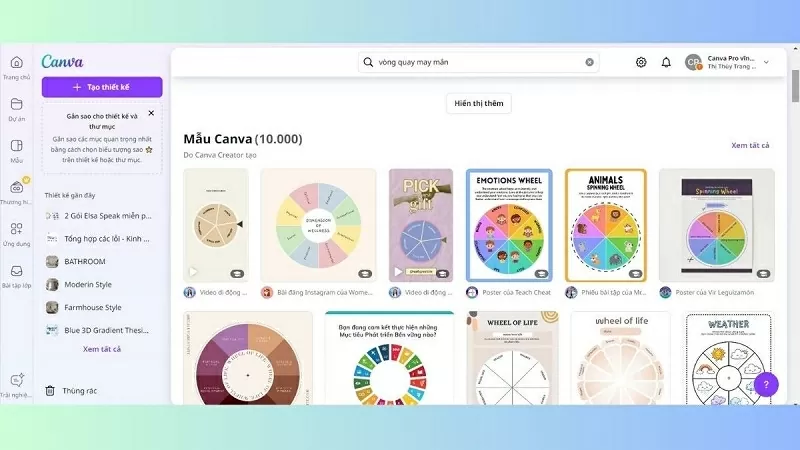 Mở ứng dụng Canva và tìm kiếm thiết kế có sẵn