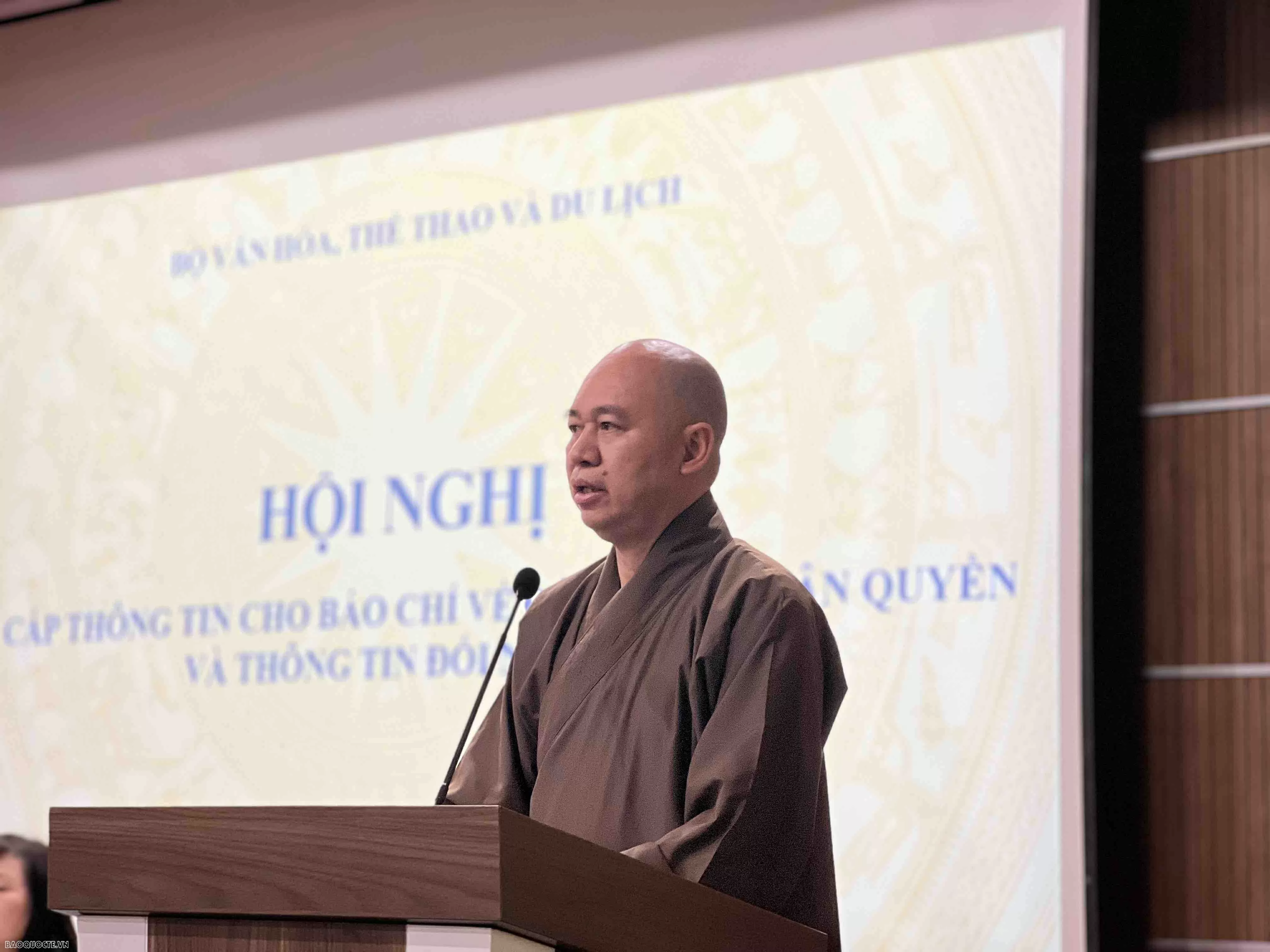 Thượng tọa Thích Đức Thiện, Phó Chủ tịch Hội đồng trị sự, kiêm Tổng Thư ký Trung ương Giáo hội Phật giáo Việt Nam. (Ảnh: Thu Trang)