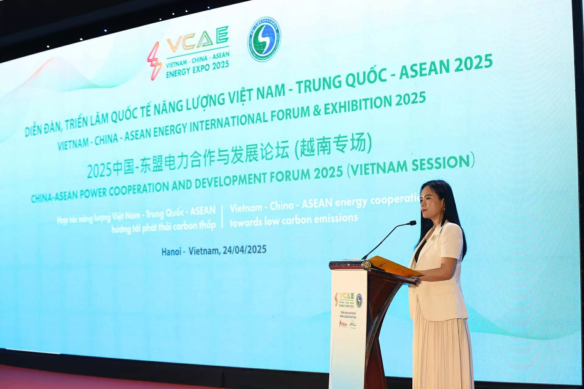 Bà Nguyễn Thị Thanh Bình, Phó Tổng Giám đốc Tập đoàn T&T Group, Chủ tịch T&T Energy, Phó Chủ tịch Hiệp hội Năng lượng Việt Nam phát biểu tại Diễn đàn