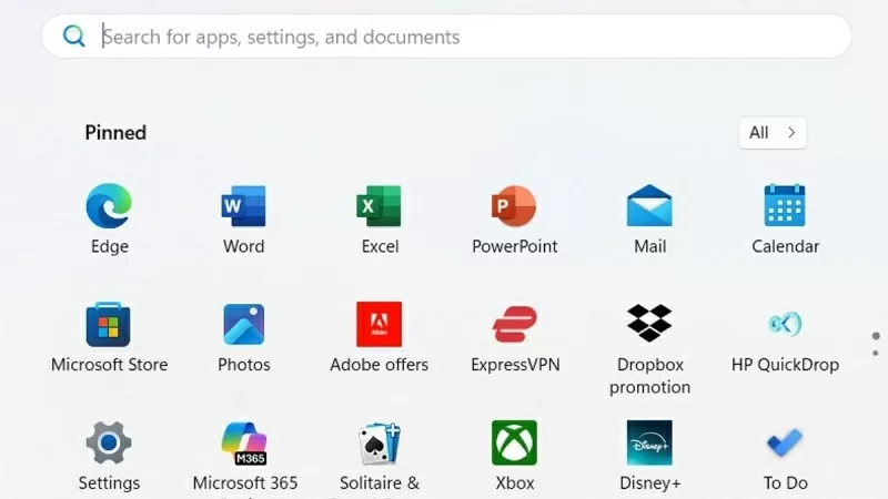 Truy cập vào Start Menu Truy cập vào Start Menu