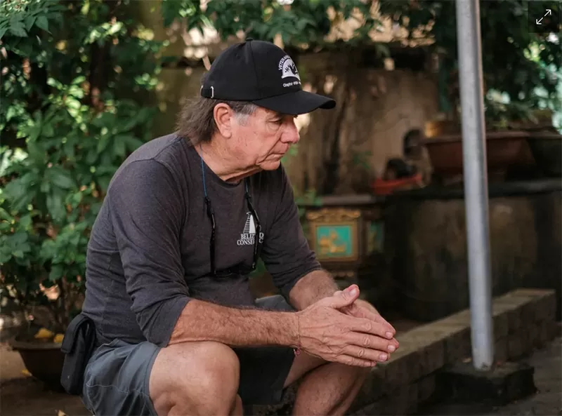 Cựu chiến binh Chiến tranh Việt Nam Craige Edgerton sau hồi tưởng. Ảnh: Linh Phạm / DER SPIEGEL