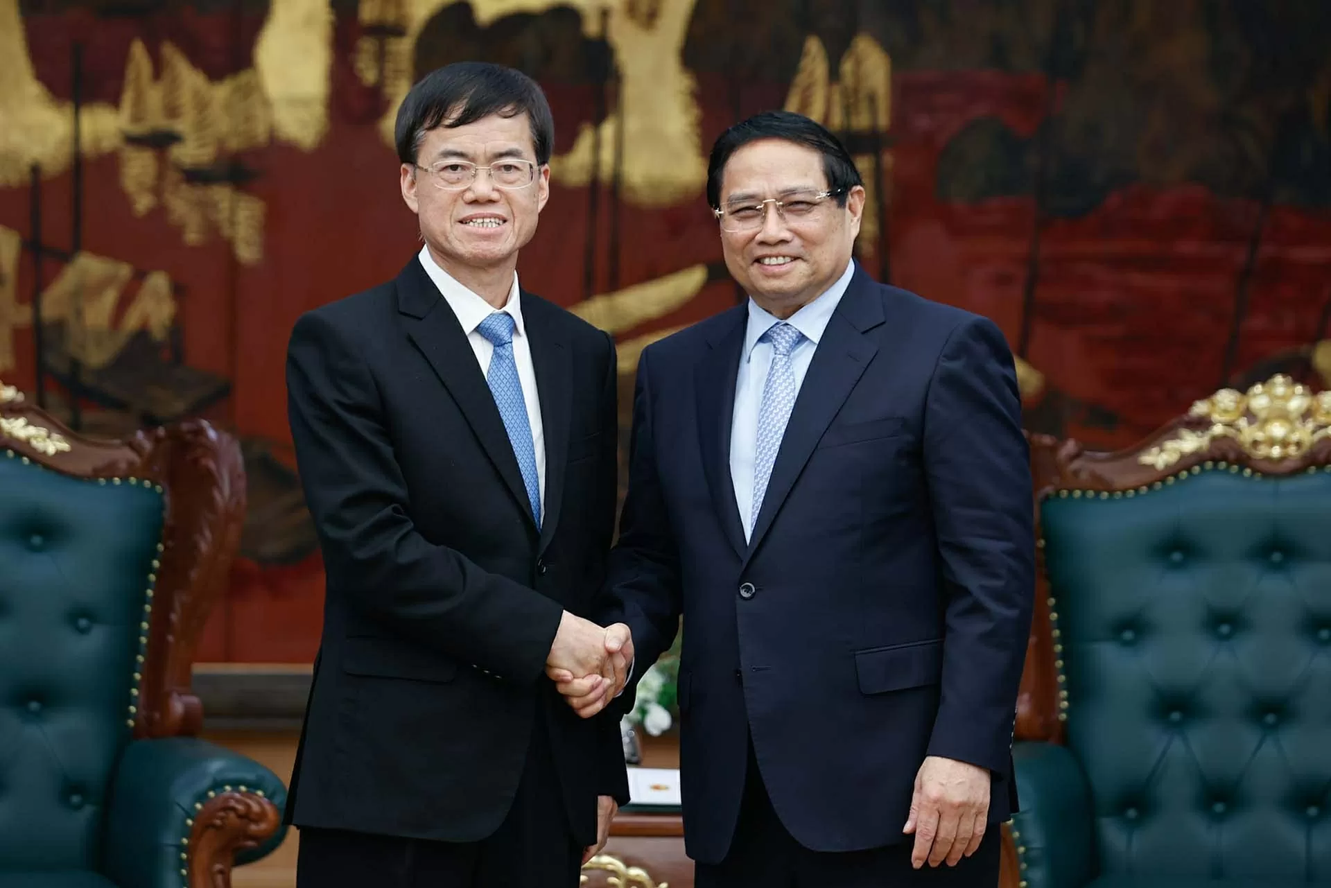 Thủ tướng Phạm Minh Chính tiếp Bộ trưởng Bộ Công tác về quân nhân xuất ngũ Trung Quốc