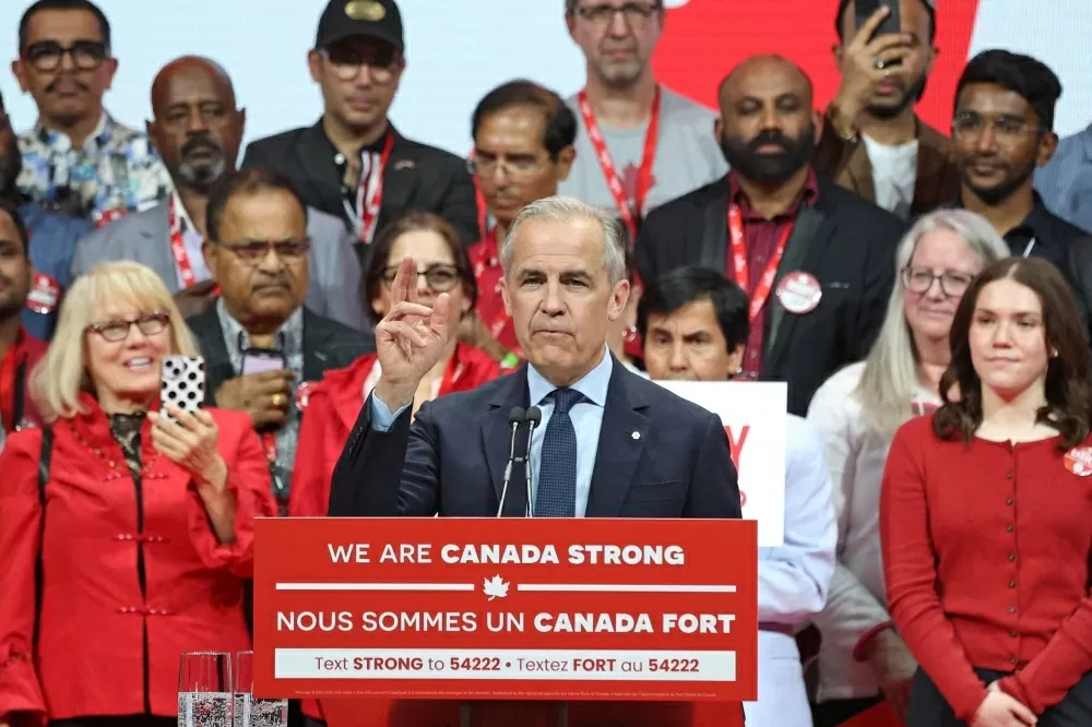 Thủ tướng đắc cử Canada Mark Carney khẳng định sẽ đưa đất nước vượt qua cuộc chiến thương mại do Tổng thống Mỹ Donald Trump phát động. (Nguồn: AFP) Thủ tướng đắc cử Canada Mark Carney khẳng định sẽ đưa đất nước vượt qua cuộc chiến thương mại do Tổng thống Mỹ Donald Trump phát động. (Nguồn: AFP)