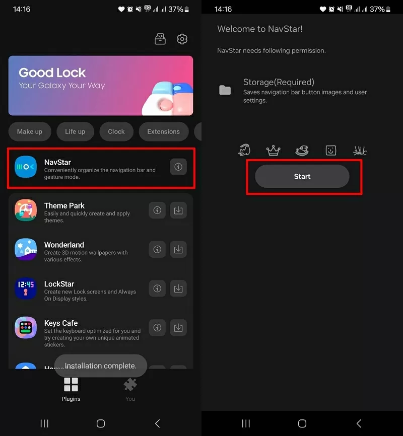 Nhấn chọn NavStar