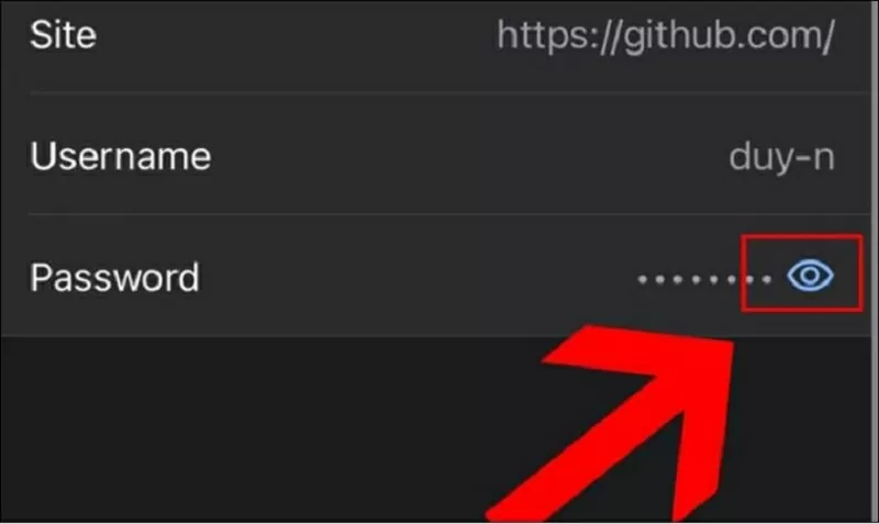 Nhấn vào biểu tượng con mắt để xem mật khẩu Nhấn vào biểu tượng con mắt để xem mật khẩu