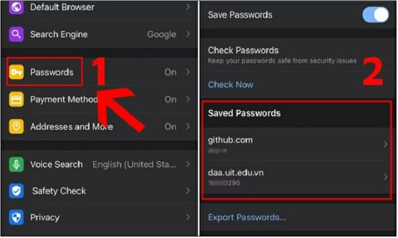 Chọn tiếp vào mục Mật khẩu