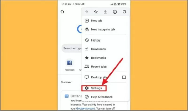 Nhấn vào dấu ba chấm và chọn Cài đặt