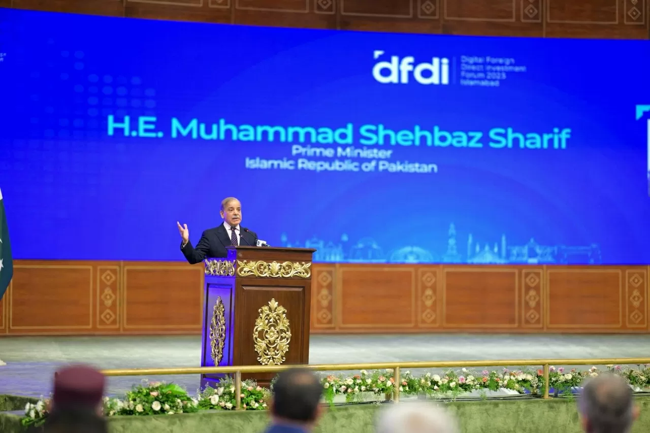 Thủ tướng Pakistan Shehbaz Sharif phát biểu tại Diễn đàn Đầu tư trực tiếp nước ngoài kỹ thuật số (DFDI) 2025 tại Islamabad, ngày 29/4/2025. (Nguồn: PVT) Thủ tướng Pakistan Shehbaz Sharif phát biểu tại Diễn đàn Đầu tư trực tiếp nước ngoài kỹ thuật số (DFDI) 2025 tại Islamabad, ngày 29/4/2025. (Nguồn: PVT)
