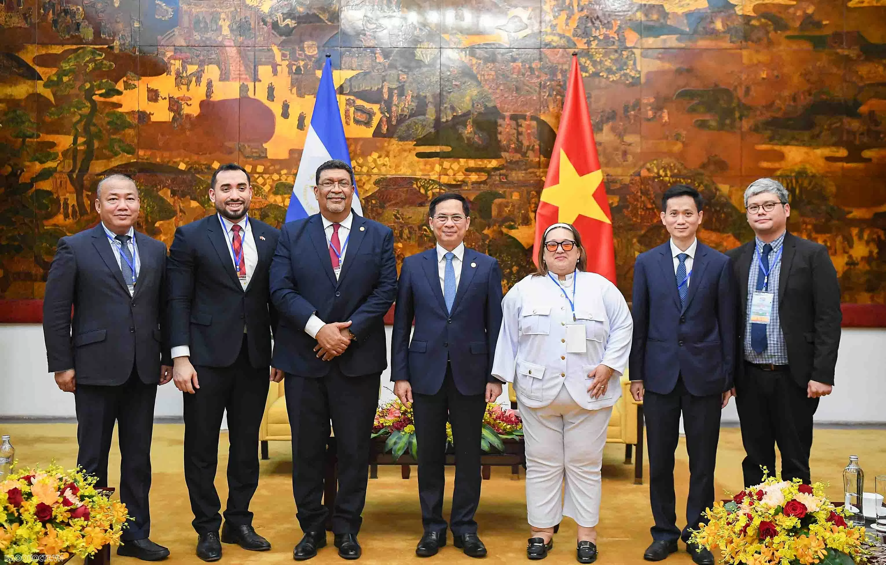 Phó Thủ tướng Chính phủ, Bộ trưởng Ngoại giao Bùi Thanh Sơn tiếp  Bộ trưởng Ngoại giao Nicaragua, ngày 30/4/2025. (Ảnh: Nguyễn Hồng)