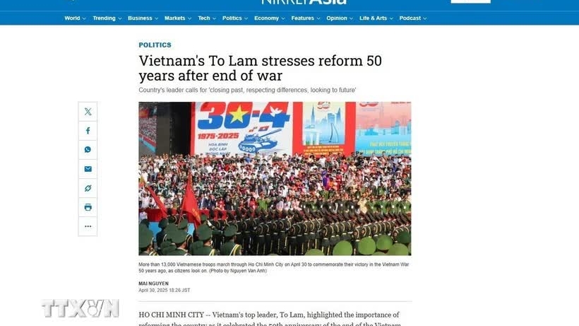 Báo Nhật đưa tin đậm nét về Lễ kỷ niệm 30/4 của Việt Nam