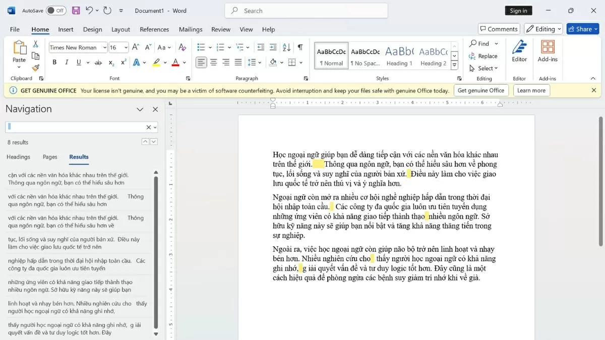 Gõ hai dấu cách liên tiếp Gõ hai dấu cách liên tiếp