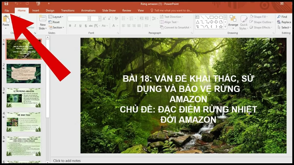 Mở file PowerPoint