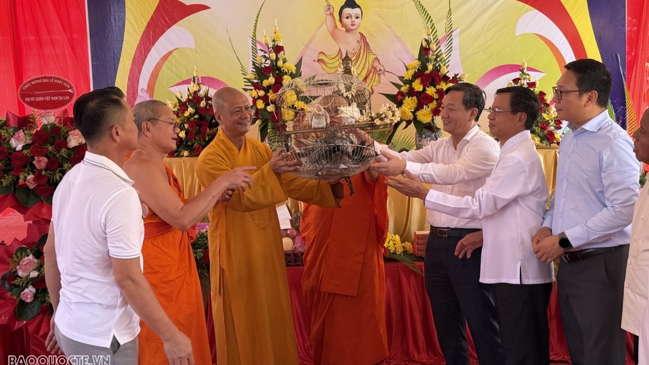 Trang trọng Lễ Phật đản 2025 tại Luang Prabang, Lào