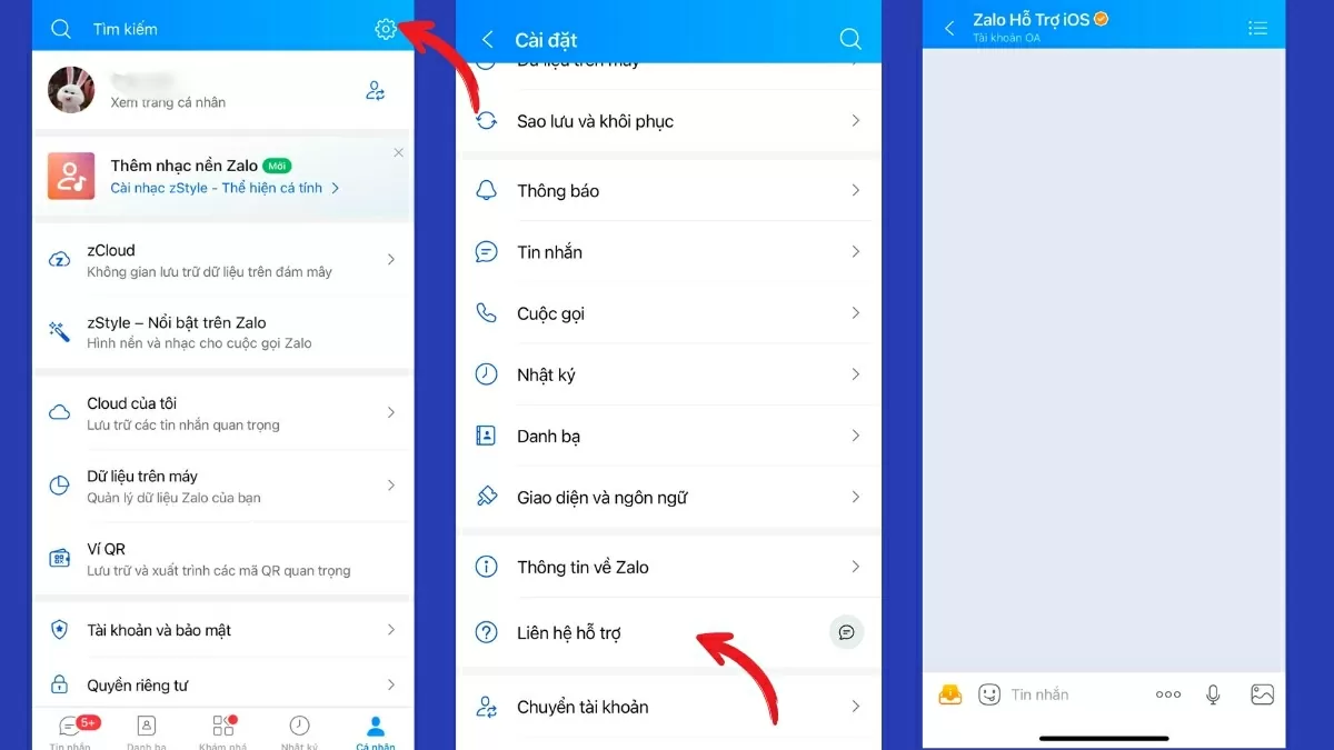Liên hệ đội ngũ hỗ trợ Zalo