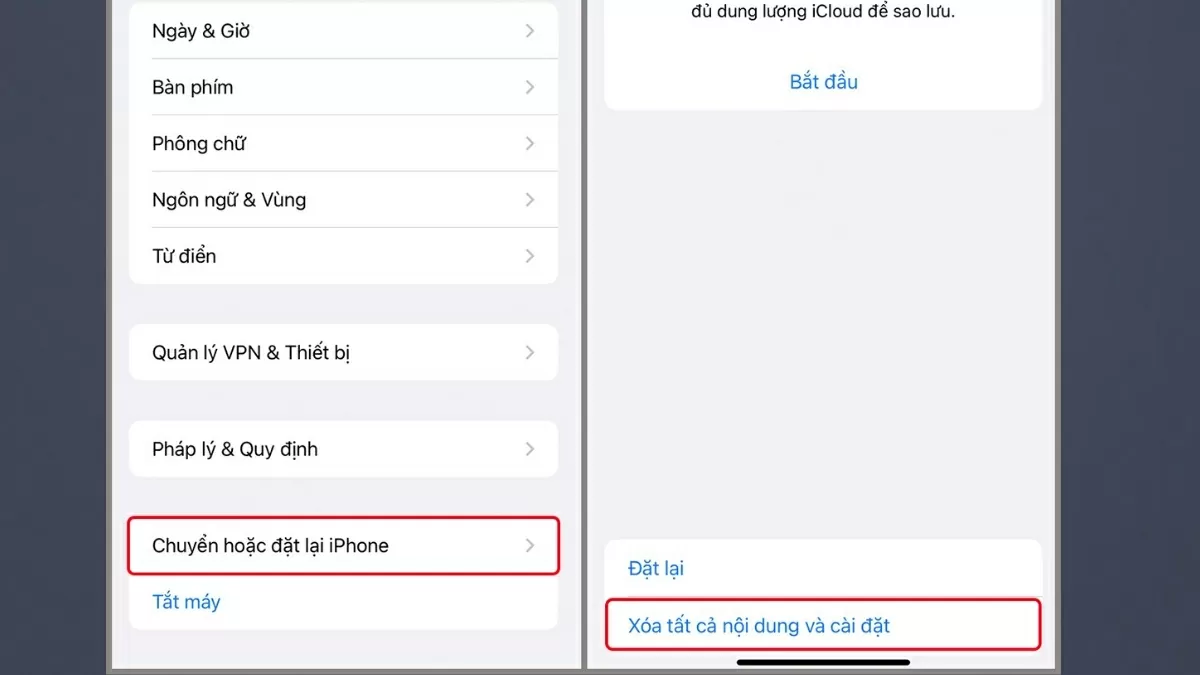 Khôi phục cài đặt gốc