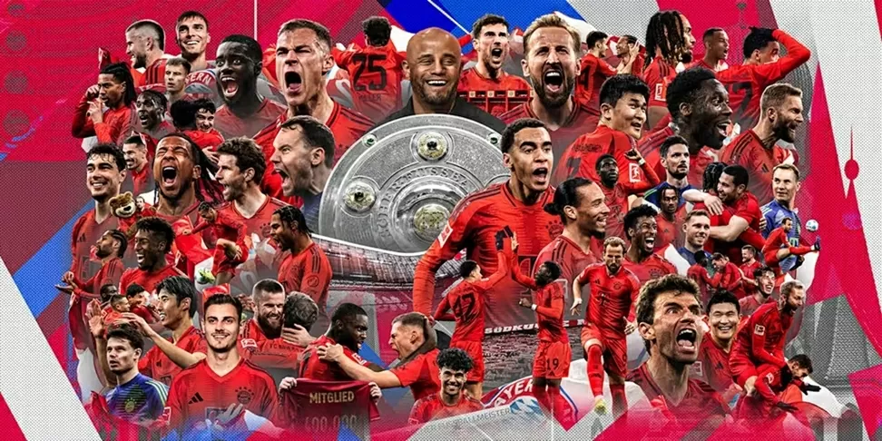 Bayern chính thức vô địch Bundesliga 2024/25 Bayern chính thức vô địch Bundesliga 2024/25