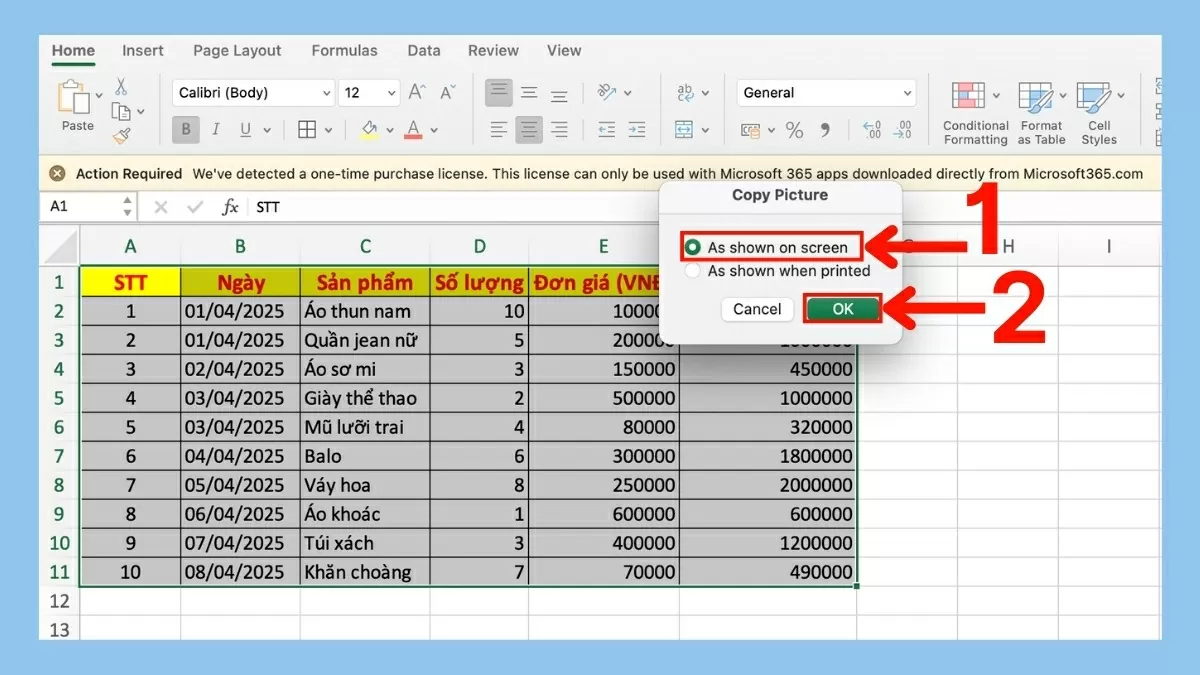 Một hộp thoại sẽ hiện ra