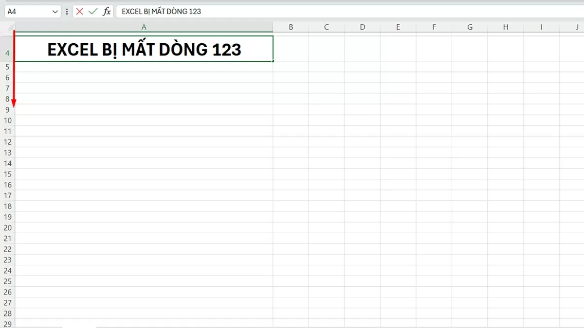 Khắc phục lỗi bị mất dòng 1 2 3 trong Excel Khắc phục lỗi bị mất dòng 1 2 3 trong Excel