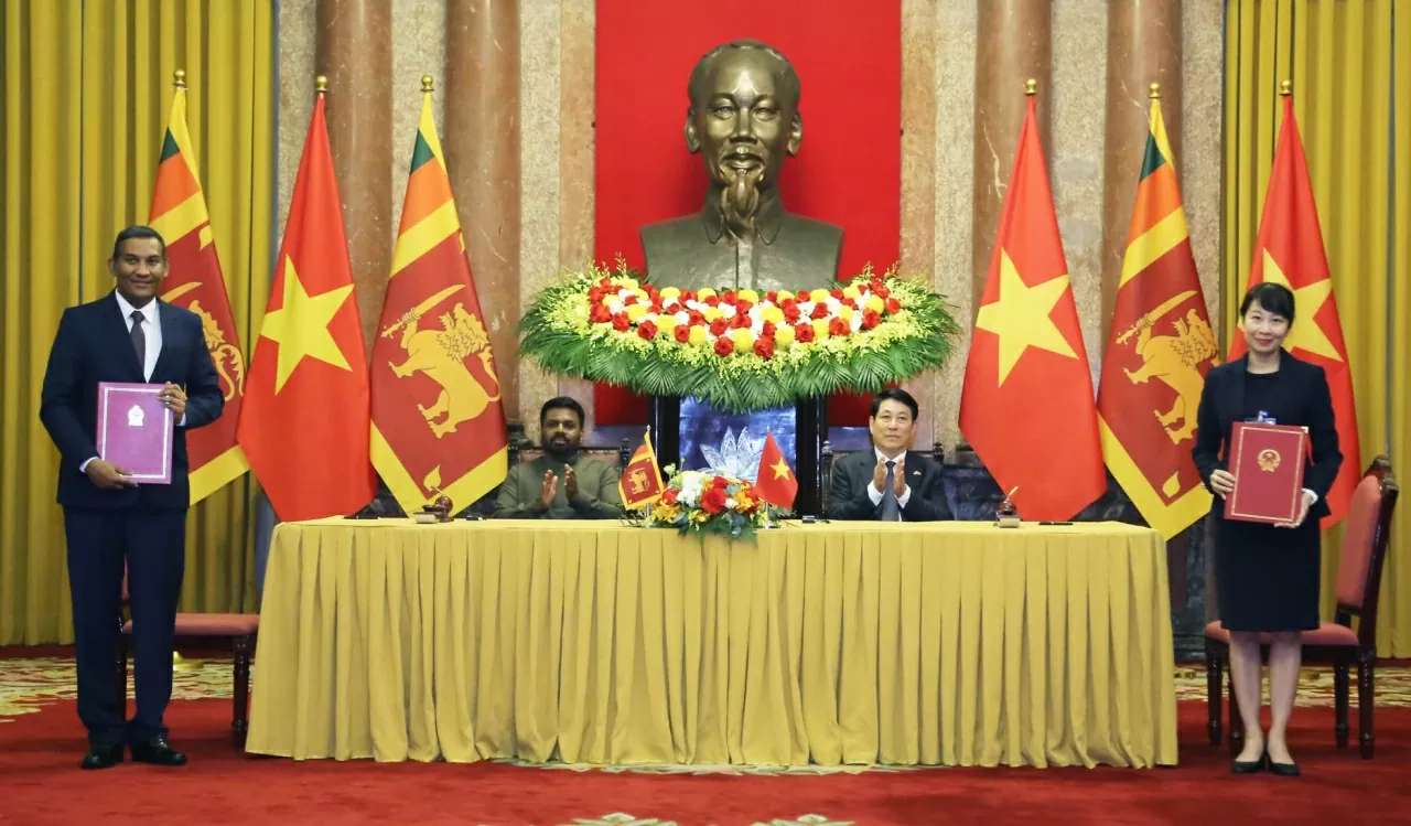 Chủ tịch nước Lương Cường hội đàm với Tổng thống Sri Lanka