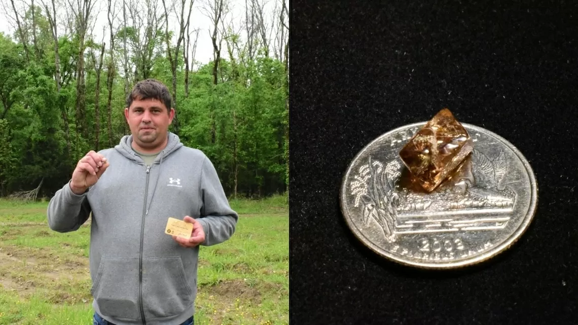 Dạo chơi trong công viên, người đàn ông nhặt được viên kim cương nâu quý giá Dạo chơi trong công viên, người đàn ông nhặt được viên kim cương nâu quý giá