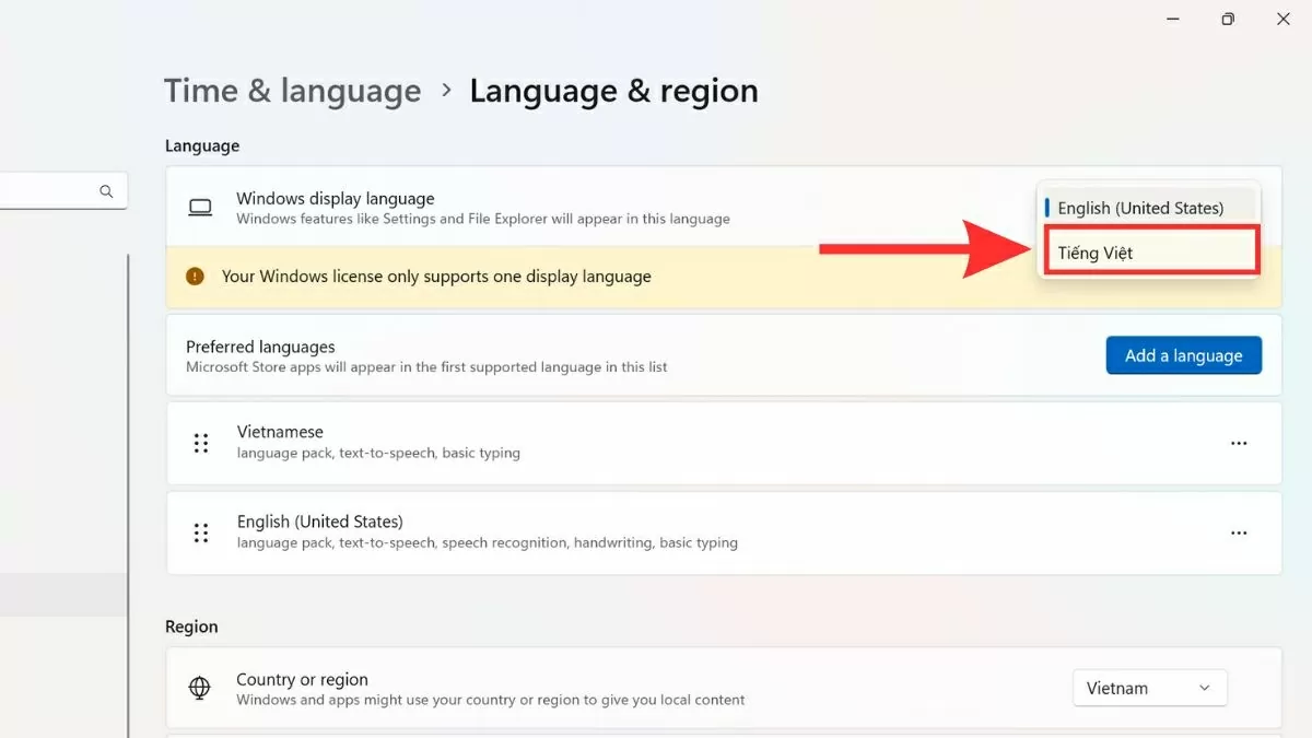 Xem danh sách các ngôn ngữ đã được cài đặt trên máy tính